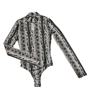 Salty by Andie Y Snakeskin Shear Bodysuit Size Small